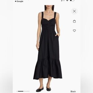 A.L.C. Lilah cotton midi dress in black. Size 2.